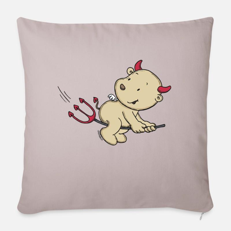 Engel_Teufel13 - Housse de coussin décorative 45 x 45 cm - taupe clair
