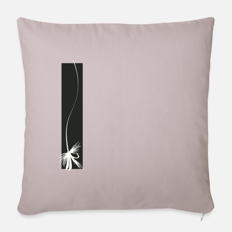 Modèle 66 - mouche sèche - Housse de coussin décorative 45 x 45 cm - taupe clair