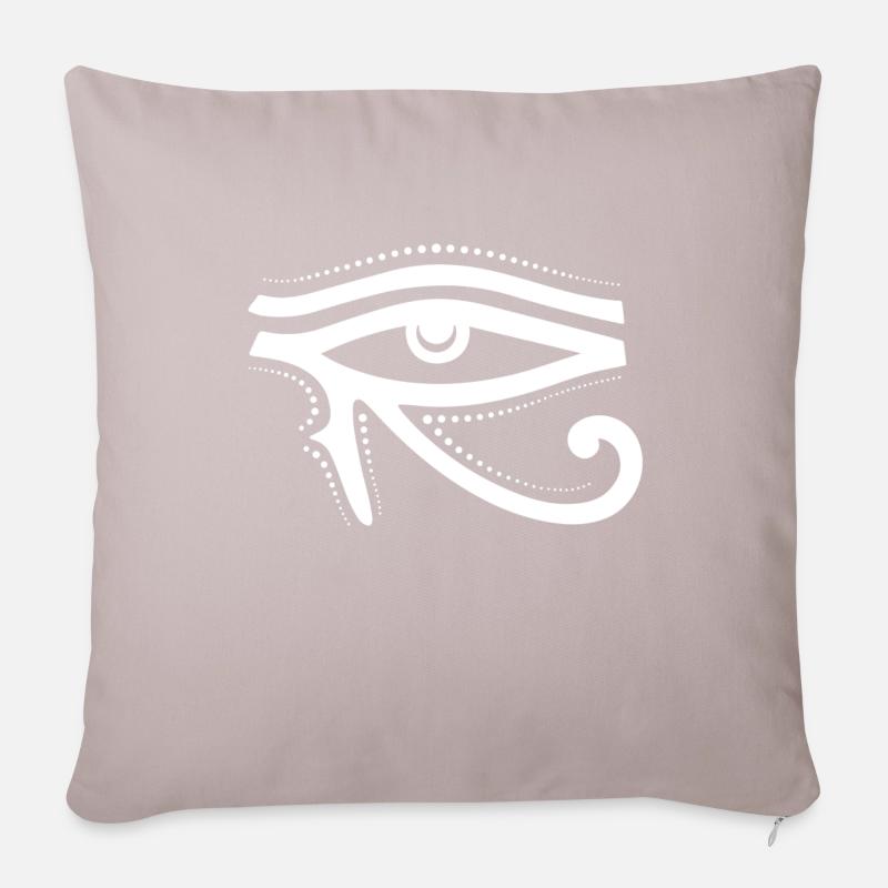 Oeil droit d'Horus - Housse de coussin décorative 45 x 45 cm - taupe clair
