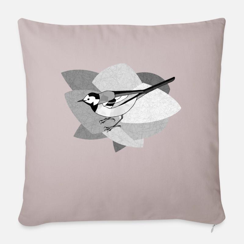 Bachstelze Vogel - Sofakissenbezug 45 x 45 cm - helles Taupe