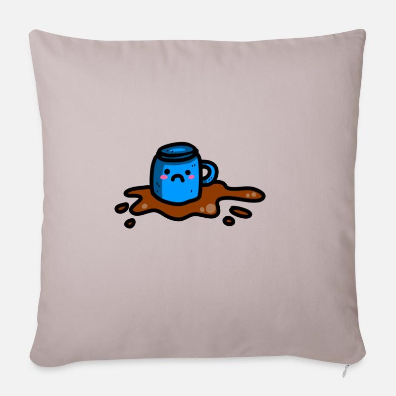 Café renversé - Housse de coussin décorative 45 x 45 cm - taupe clair