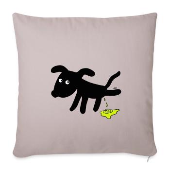 Chien chiens - Housse de coussin décorative 45 x 45 cm - taupe clair - Devant