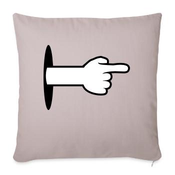trou mur plancher bras main dessin animé - Housse de coussin décorative 45 x 45 cm - taupe clair - Devant