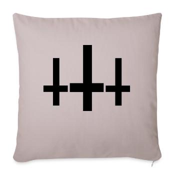 Kreuz - Sofakissenbezug 45 x 45 cm - helles Taupe - Vorne