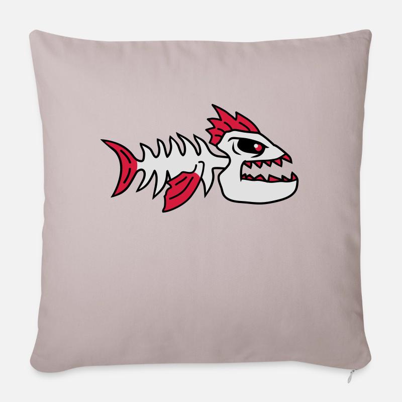 Fish Bone Punk Monster - Sofakissenbezug 45 x 45 cm - helles Taupe