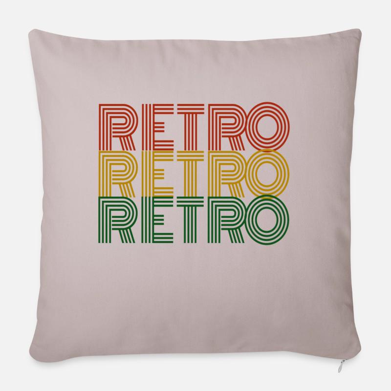 Retro - Sofakissenbezug 45 x 45 cm - helles Taupe