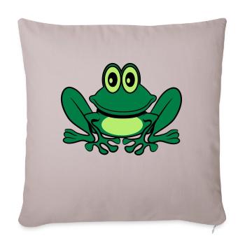 Sweet funny frog - Sofa pillowcase 17,3'' x 17,3'' (45 x 45 cm) - light taupe - Front