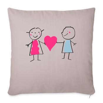 Love / Amour / Liebe Valentine's Day Valentinstag - Sofa pillowcase 17,3'' x 17,3'' (45 x 45 cm) - light taupe - Front