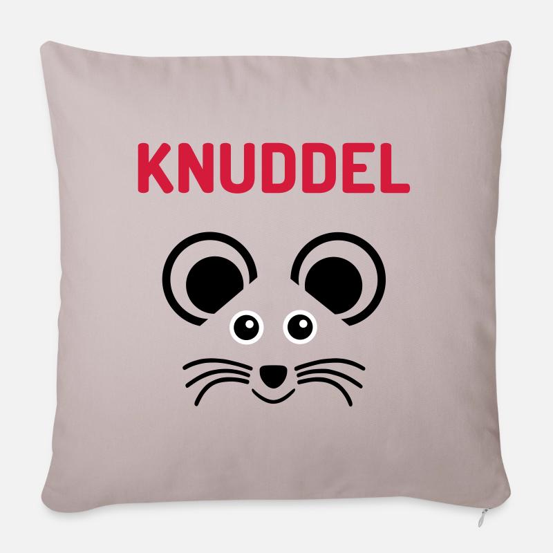 ★ Designfarben änderbar ★ Knuddelmaus - Sofakissenbezug 45 x 45 cm - helles Taupe