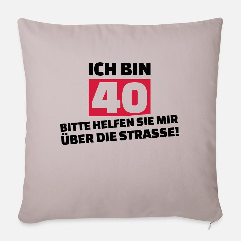 40. Geburtstag - Sofakissenbezug 45 x 45 cm - helles Taupe