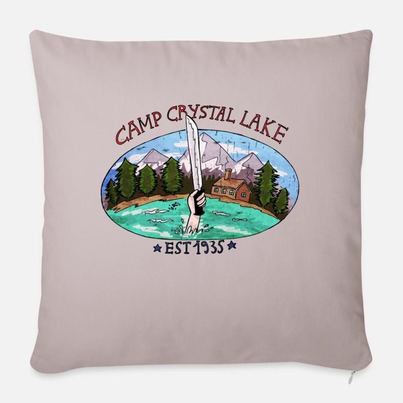campcrystallake - Sofakissenbezug 45 x 45 cm - helles Taupe