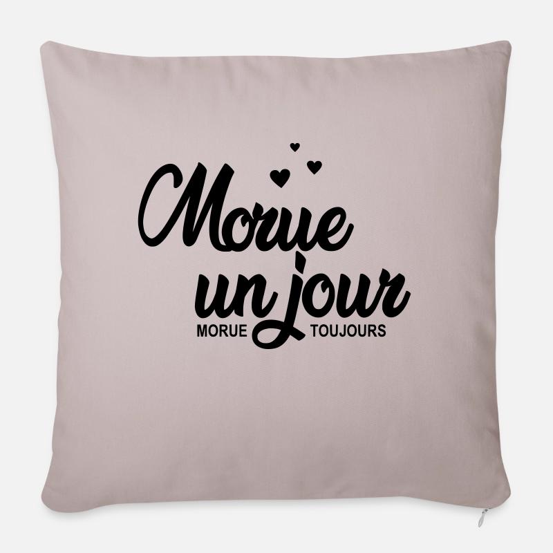 morue un jour morue toujours - Housse de coussin décorative 45 x 45 cm - taupe clair