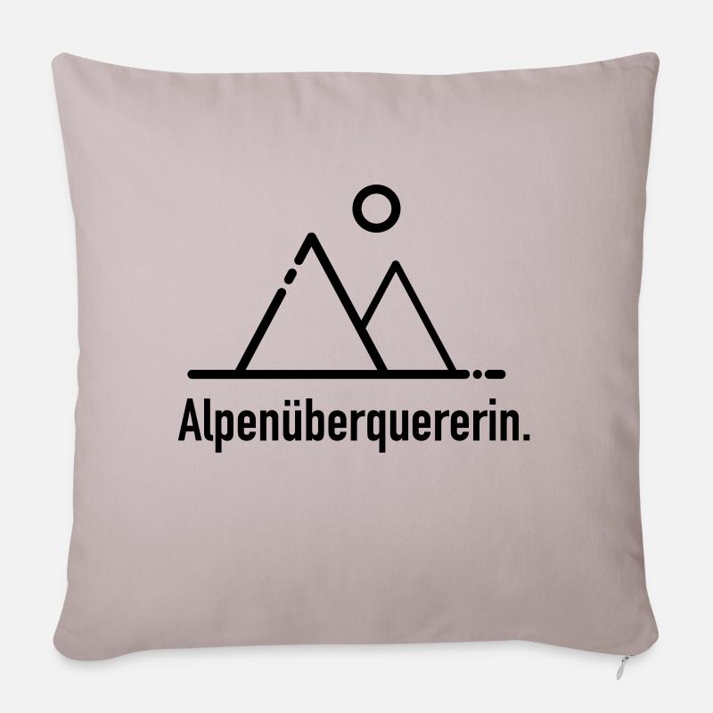 Alpenüberquererin - Sofakissenbezug 45 x 45 cm - helles Taupe