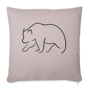 Bear Line Art - Wall Street Minimalist - Sofa pillowcase 17,3'' x 17,3'' (45 x 45 cm) - light taupe - Front