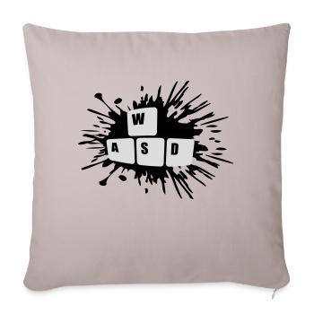 Keyboard Keys Gamer WASD - Sofa pillowcase 17,3'' x 17,3'' (45 x 45 cm) - light taupe - Front