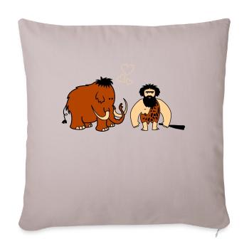 Mammouth Caveman Love - Housse de coussin décorative 45 x 45 cm - taupe clair - Devant