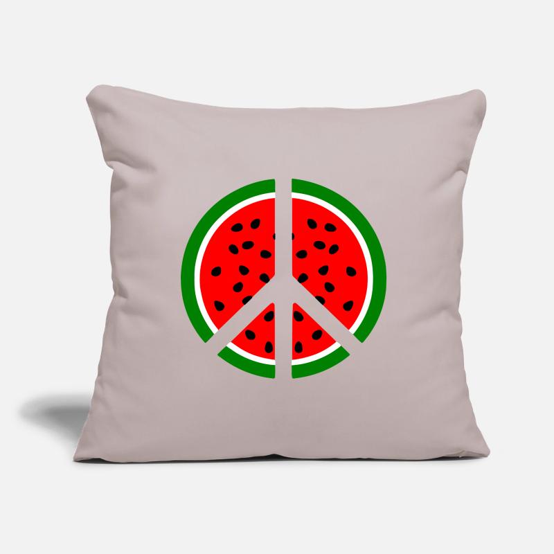 Signe de paix pastèque melon Housse de coussin décorative 45 x 45 cm