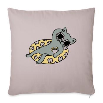 Chill out Cat - Sofakissenbezug 45 x 45 cm - helles Taupe - Vorne