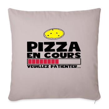 PIZZA EN COURS(+dessin) - Housse de coussin décorative 45 x 45 cm - taupe clair - Devant