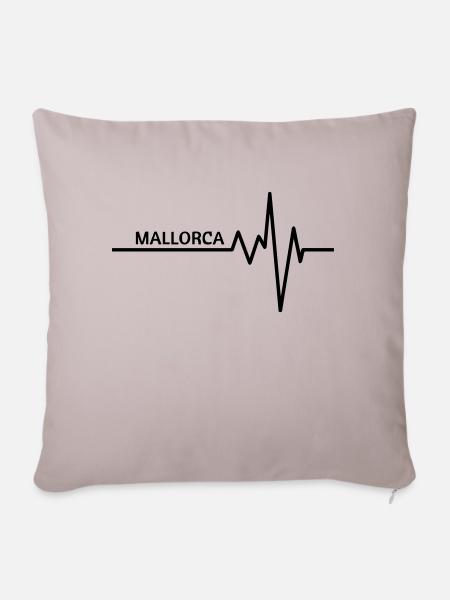 herzschlag mallorca - Sofakissenbezug 45 x 45 cm - helles Taupe