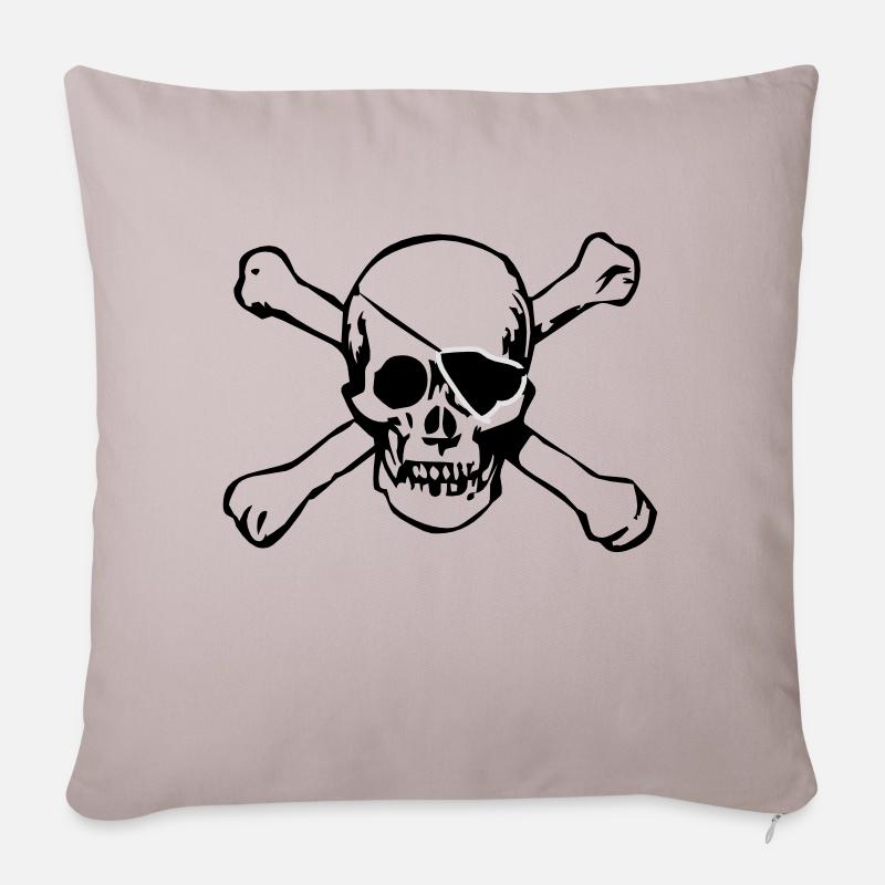 piraten - Sofakissenbezug 45 x 45 cm - helles Taupe