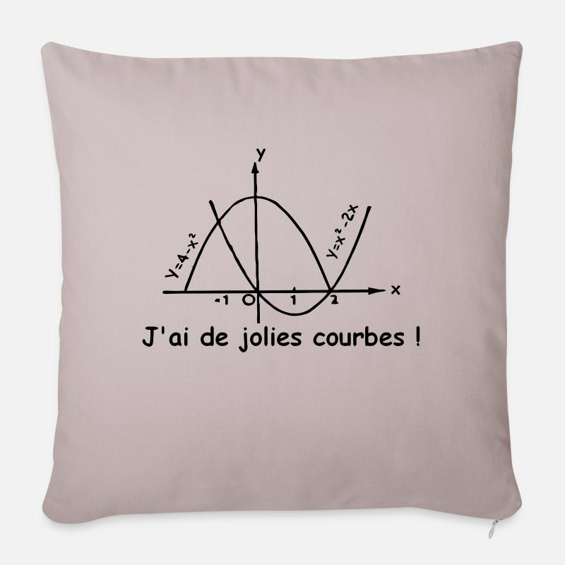 jolies_courbes - Housse de coussin décorative 45 x 45 cm - taupe clair