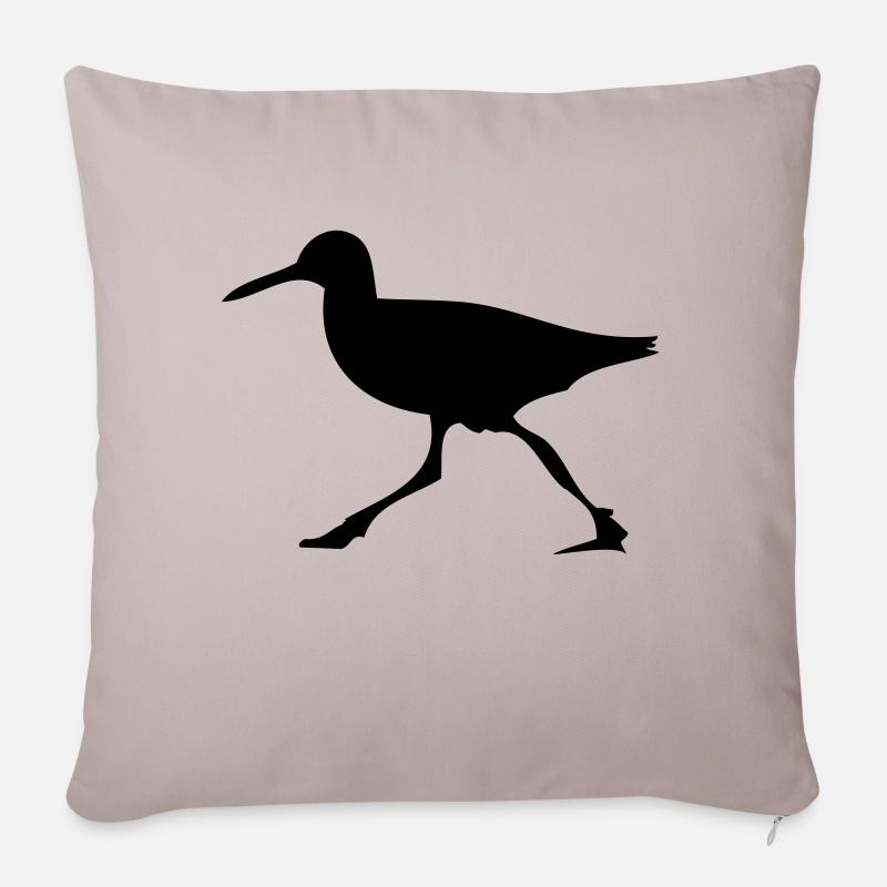 Exécution d'oiseau - Housse de coussin décorative 45 x 45 cm - taupe clair