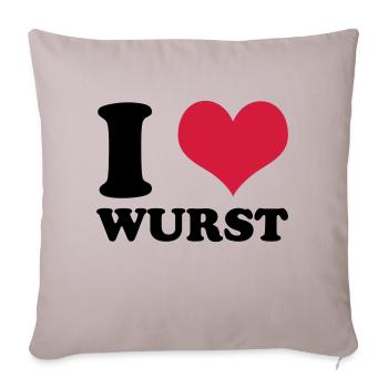 I Love Wurst - Sofakissenbezug 45 x 45 cm - helles Taupe - Vorne