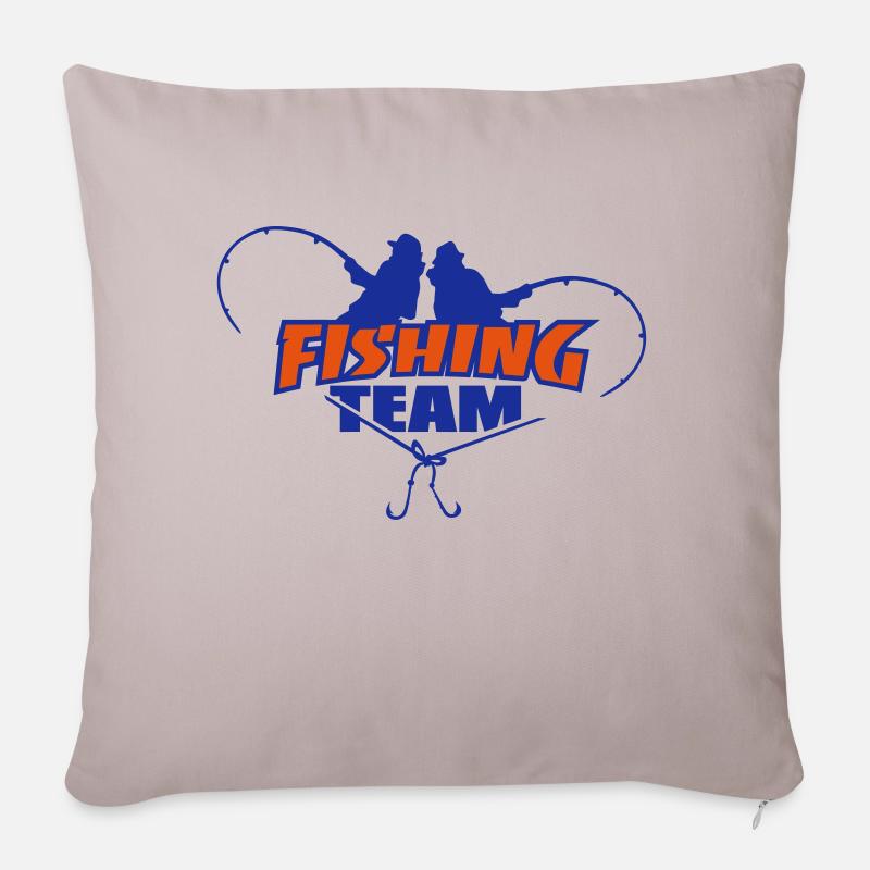 fishing_team2_2c - Sofakissenbezug 45 x 45 cm - helles Taupe