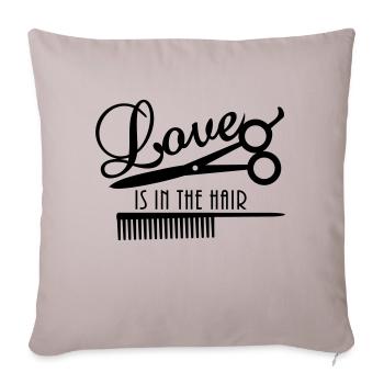 love is in the hair (d, 1c) - Sofa pillowcase 17,3'' x 17,3'' (45 x 45 cm) - light taupe - Front