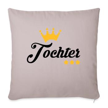 Fils / Fille / Petit-Fils / Petite-Fille - Housse de coussin décorative 45 x 45 cm - taupe clair - Devant