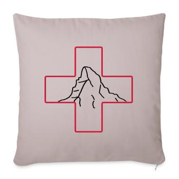 Matterhorn | Swiss flag | Switzerland | hike - Sofa pillowcase 17,3'' x 17,3'' (45 x 45 cm) - light taupe - Front