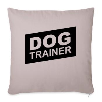 dog trainer black up - Housse de coussin décorative 45 x 45 cm - taupe clair - Devant