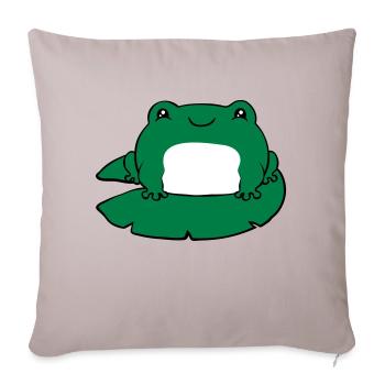 Grenouille sur nénuphar - Housse de coussin décorative 45 x 45 cm - taupe clair - Devant