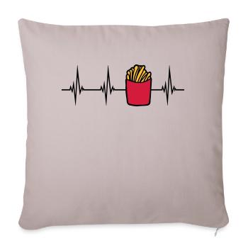 Puls Pommes Frites - Sofakissenbezug 45 x 45 cm - helles Taupe - Vorne