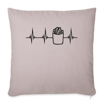 Heartbeat Français frites - Housse de coussin décorative 45 x 45 cm - taupe clair - Devant