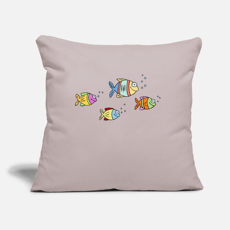 Poisson Cichlide Eau Mer Graffiti Dessin Housse de coussin décorative 45 x 45 cm