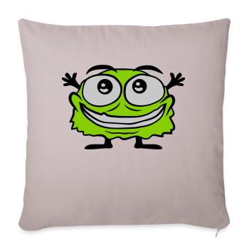 Kleines süßes haariges Monster - Sofakissenbezug 45 x 45 cm - helles Taupe - Vorne