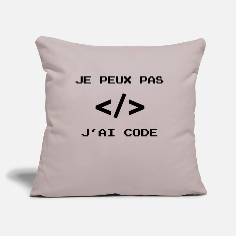 je peux pas j ai code développeur javascript dev Housse de coussin décorative 45 x 45 cm