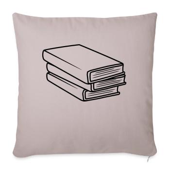 Gestapelte Bücher Comic Design - Sofakissenbezug 45 x 45 cm - helles Taupe - Vorne