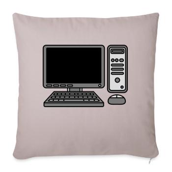 Computer Tastatur Maus Bildschirm - Sofakissenbezug 45 x 45 cm - helles Taupe - Vorne