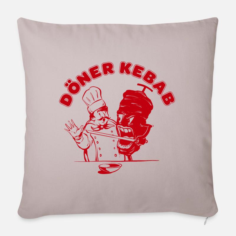 Döner Kebab - Sofakissenbezug 45 x 45 cm - helles Taupe