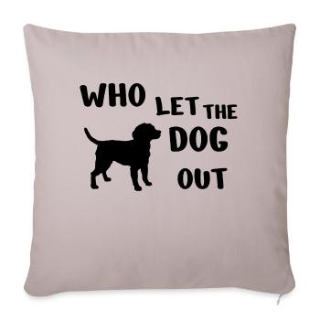 Chien Hund - Housse de coussin décorative 45 x 45 cm - taupe clair - Devant
