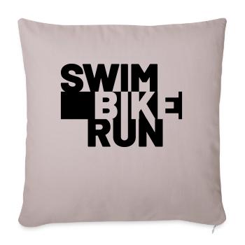 SWIM BIKE RUN - Housse de coussin décorative 45 x 45 cm - taupe clair - Devant