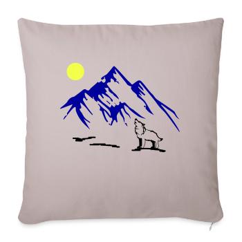 wolf vollmond - Sofakissenbezug 45 x 45 cm - helles Taupe - Vorne
