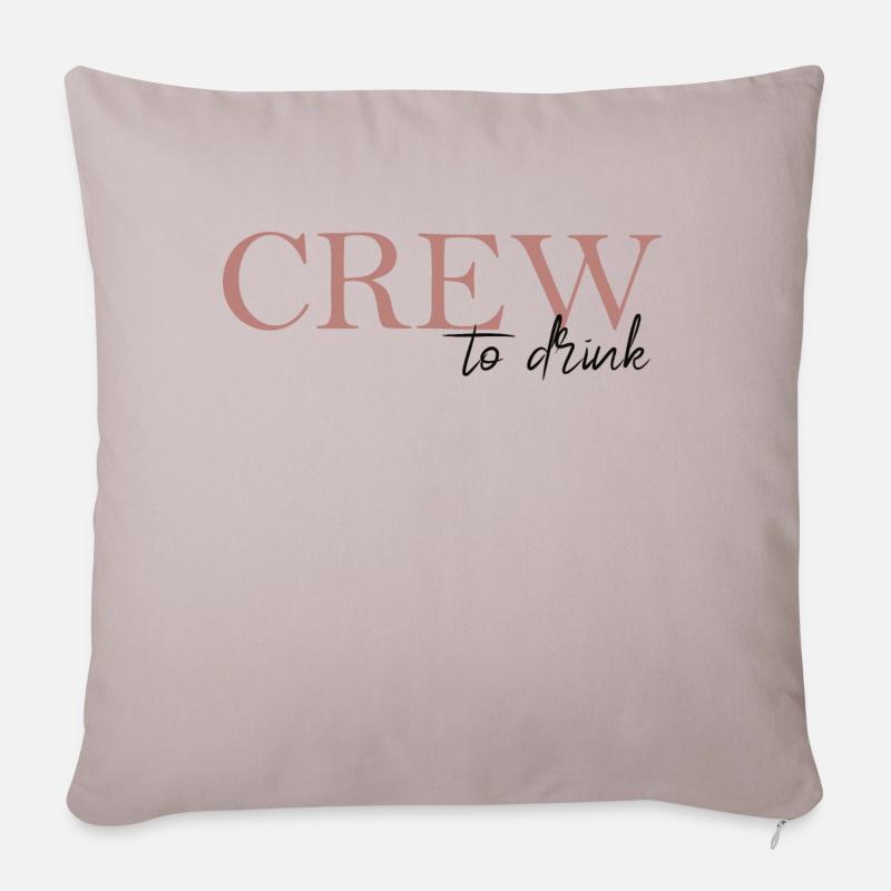 Équipage à boire - Housse de coussin décorative 45 x 45 cm - taupe clair