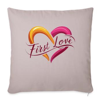 ERSTE LIEBE - Sofakissenbezug 45 x 45 cm - helles Taupe - Vorne