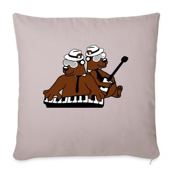 2 Bear Brown Bear Keyboard Piano Guitar Band Team - Sofa pillowcase 17,3'' x 17,3'' (45 x 45 cm) - light taupe - Front