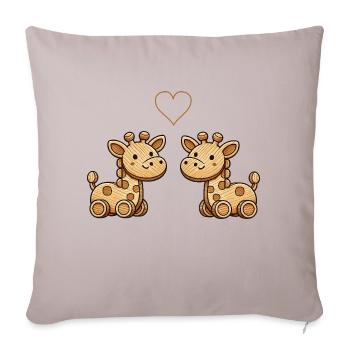 Wooden Giraffe Couple - Sofa pillowcase 17,3'' x 17,3'' (45 x 45 cm) - light taupe - Front