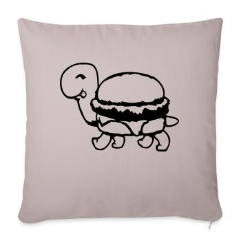 Turtle Hamburger Cheeseburger Fast-Food Fun - Housse de coussin décorative 45 x 45 cm - taupe clair - Devant
